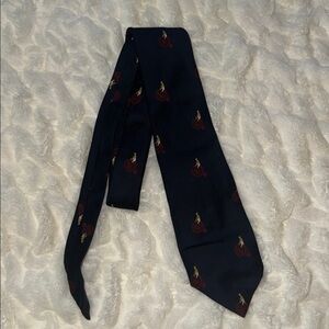 Navy Blue Tie with Red Bicycle Pattern